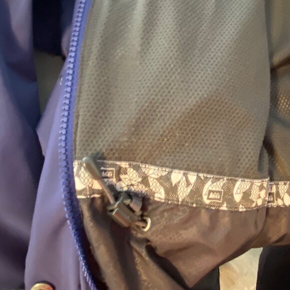 REI Elements Rain Coat Jacket Womens Size L Hooded Full Zip Waist & Hem Toggles - Picture 8 of 10